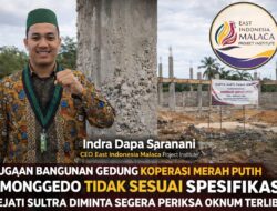 Dugaan Bangunan Gedung Koperasi Merah Putih Amonggedo Tidak Sesuai Spesifikasi, Kejati Sultra Diminta Segera Periksa Oknum Terlibat