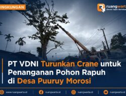 PT VDNI Turunkan Crane untuk Penanganan Pohon Rapuh di Desa Puuruy Morosi