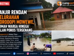 Banjir Rendam Kelurahan Horodopi Mowewe, Rumah Warga hingga Jalan Poros Tergenang