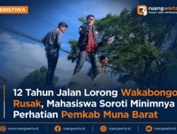 12 Tahun Jalan Lorong Wakabongo Rusak, Mahasiswa Soroti Minimnya Perhatian Pemkab Muna Barat