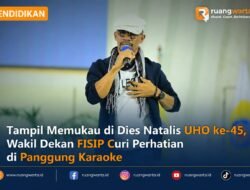 Tampil Memukau di Dies Natalis UHO ke-45, Wakil Dekan FISIP Curi Perhatian di Panggung Karaoke